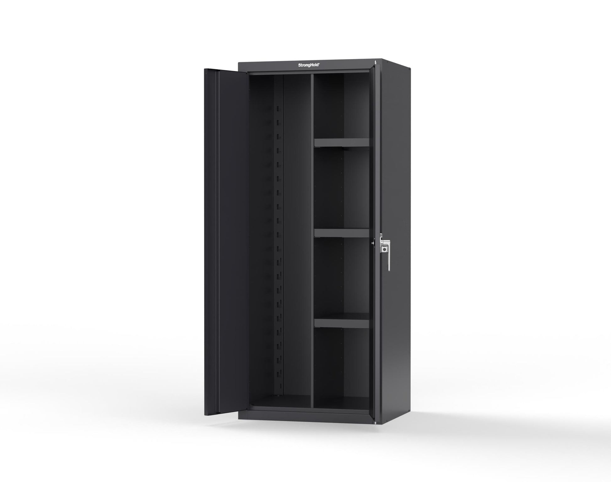 Heavy Duty 18 GA Janitorial Cabinet with 3 Half Shelves - 30 in. W x 24 in. D x 72 in. H - 2.66-BC-243-P-9005