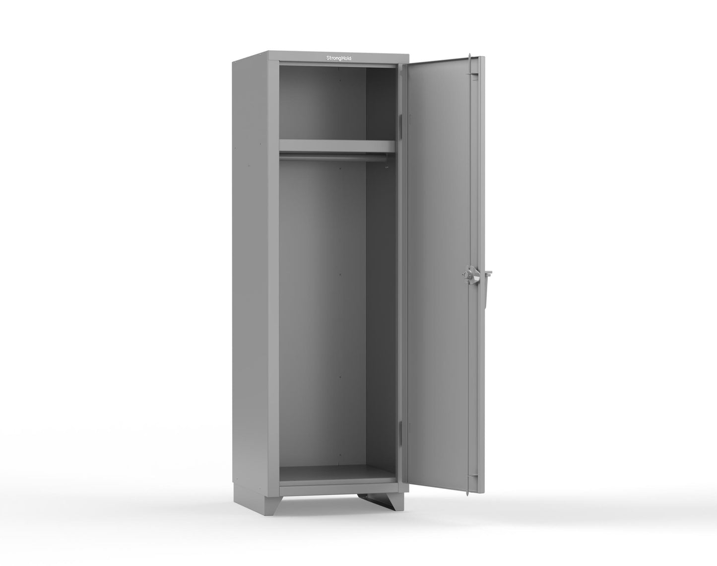 Extra Heavy Duty 14 GA Single-Tier Locker with Shelf and Hanger Rod, 1 Compartment - 24 in. W x 24 in. D x 75 in. H - 26-1D-24-1T-L-7037
