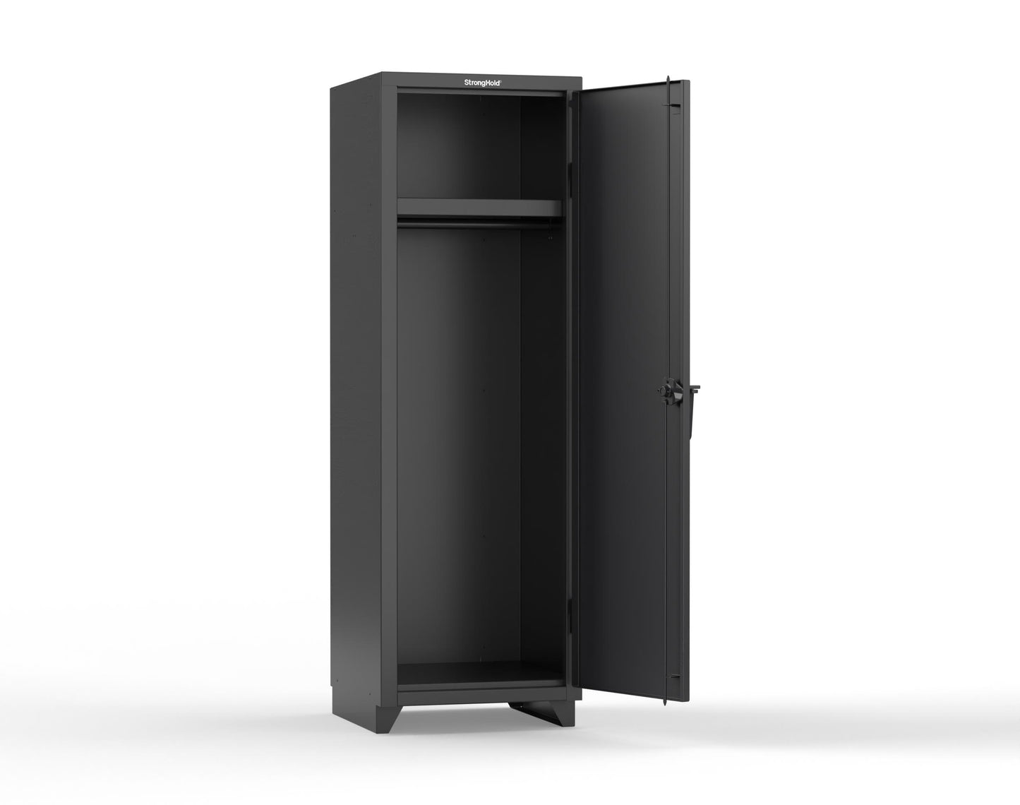 Extra Heavy Duty 14 GA Single-Tier Locker with Shelf and Hanger Rod, 1 Compartment - 24 in. W x 24 in. D x 75 in. H - 26-1D-24-1T-L-9005