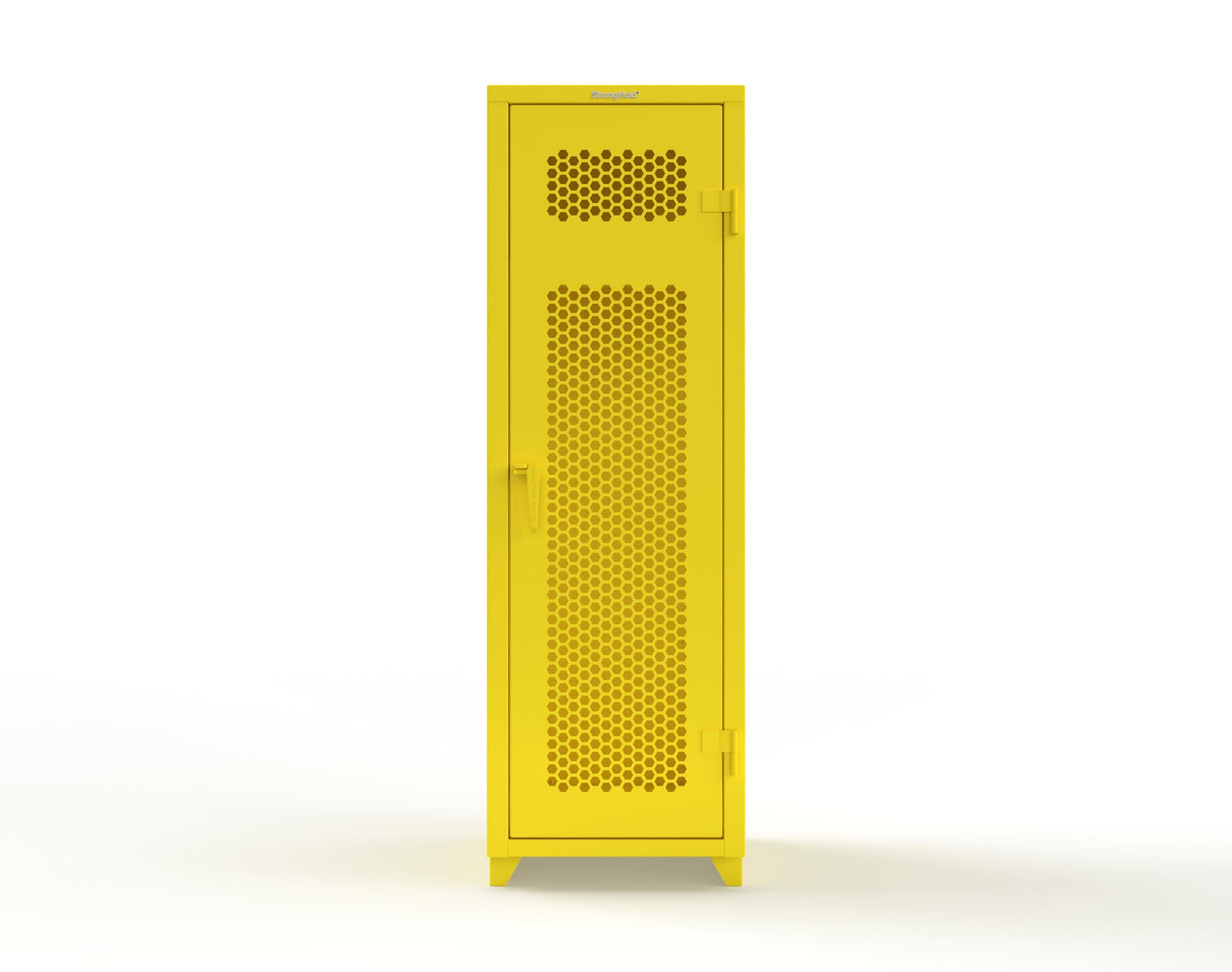 Extra Heavy Duty 14 GA Ventilated Single-Tier Locker with Shelf and Hanger Rod, 1 Compartment - 24 in. W x 24 in. D x 75 in. H - 26-1H-24-1T-L-1021