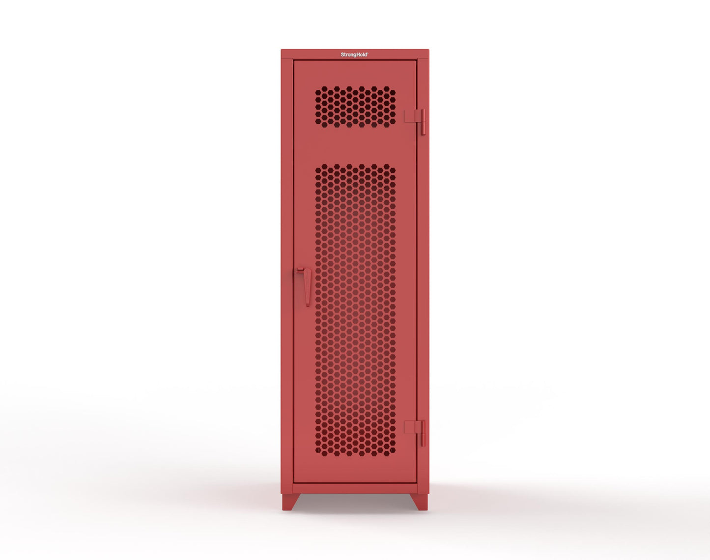 Extra Heavy Duty 14 GA Ventilated Single-Tier Locker with Shelf and Hanger Rod, 1 Compartment - 24 in. W x 24 in. D x 75 in. H - 26-1H-24-1T-L-3001