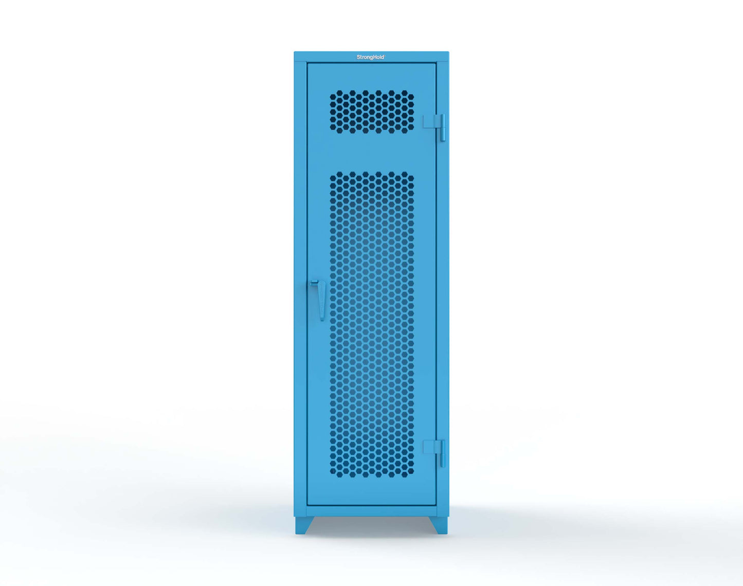 Extra Heavy Duty 14 GA Ventilated Single-Tier Locker with Shelf and Hanger Rod, 1 Compartment - 24 in. W x 24 in. D x 75 in. H - 26-1H-24-1T-L-5012