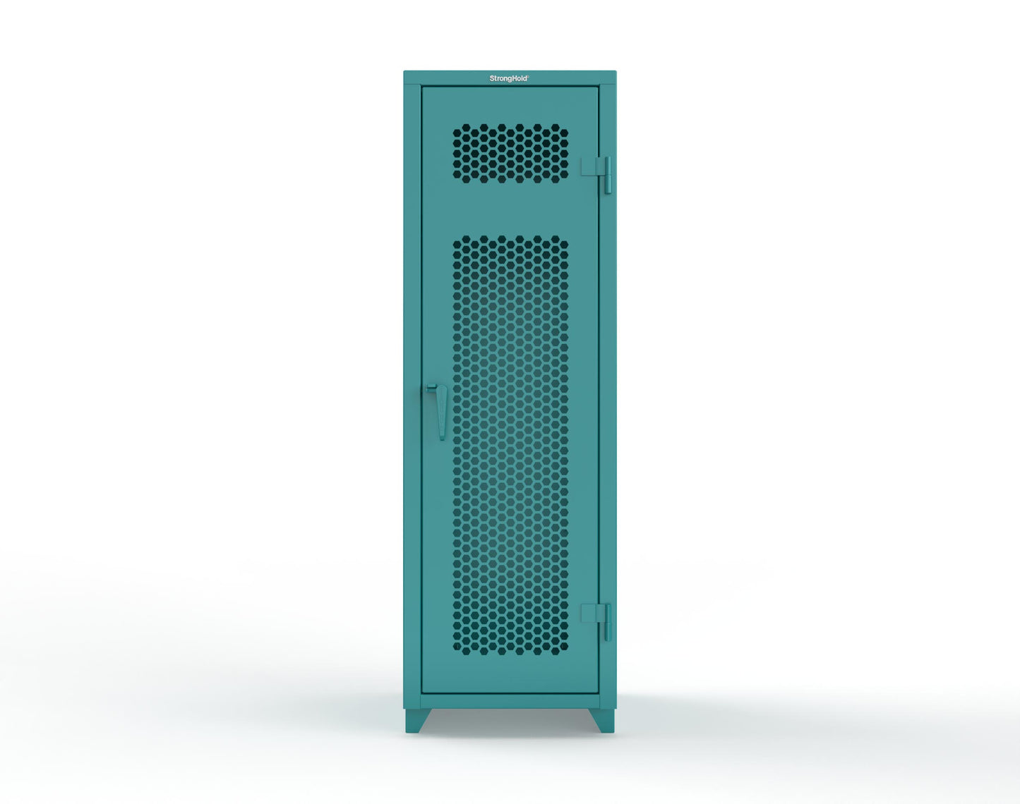 Extra Heavy Duty 14 GA Ventilated Single-Tier Locker with Shelf and Hanger Rod, 1 Compartment - 24 in. W x 24 in. D x 75 in. H - 26-1H-24-1T-L-5021