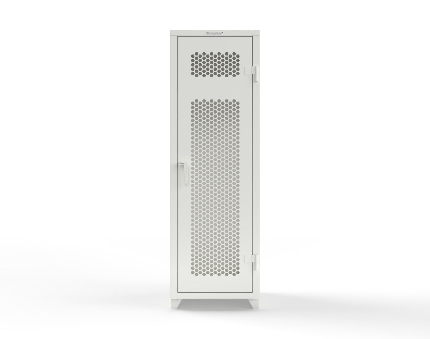 Extra Heavy Duty 14 GA Ventilated Single-Tier Locker with Shelf and Hanger Rod, 1 Compartment - 24 in. W x 24 in. D x 75 in. H - 26-1H-24-1T-L-9003