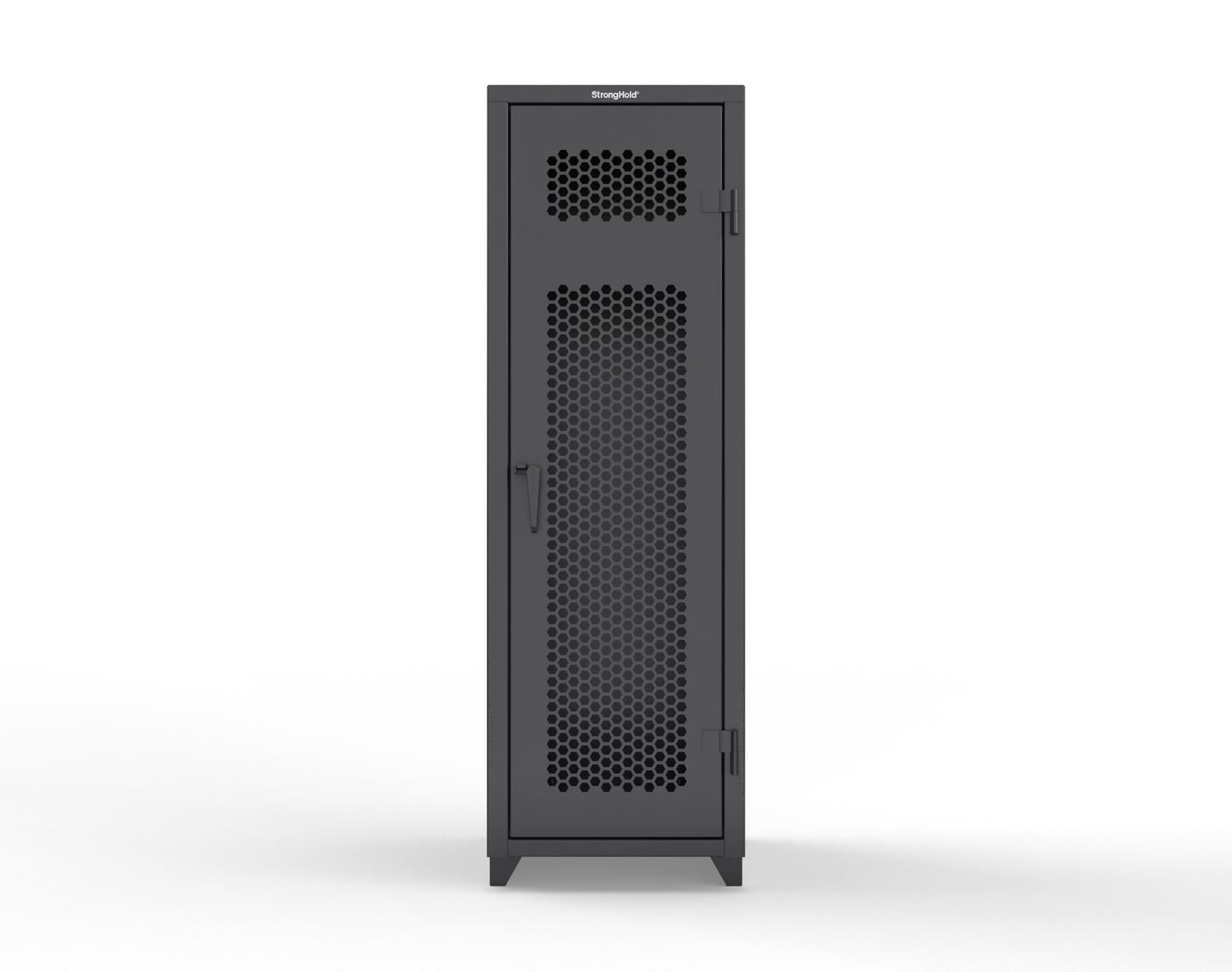 Extra Heavy Duty 14 GA Ventilated Single-Tier Locker with Shelf and Hanger Rod, 1 Compartment - 24 in. W x 24 in. D x 75 in. H - 26-1H-24-1T-L-9005
