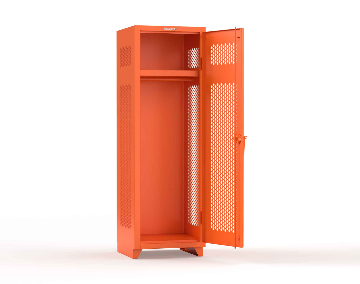 Extra Heavy Duty 14 GA Ventilated Single-Tier Locker with Shelf and Hanger Rod, 1 Compartment - 24 in. W x 24 in. D x 75 in. H - 26-1H-24-1T-L-2009