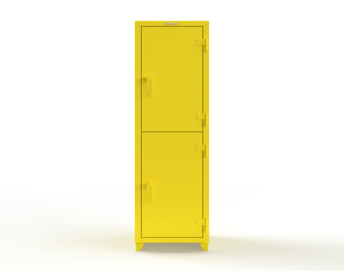 Extra Heavy Duty 14 GA Double-Tier Locker, 2 Compartments - 24 in. W x 24 in. D x 75 in. H - 26-2D-24-2T-L-1021