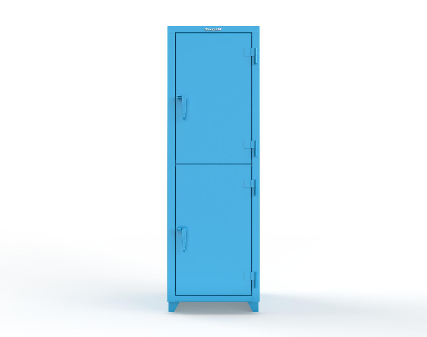 Extra Heavy Duty 14 GA Double-Tier Locker, 2 Compartments - 24 in. W x 24 in. D x 75 in. H - 26-2D-24-2T-L-5012