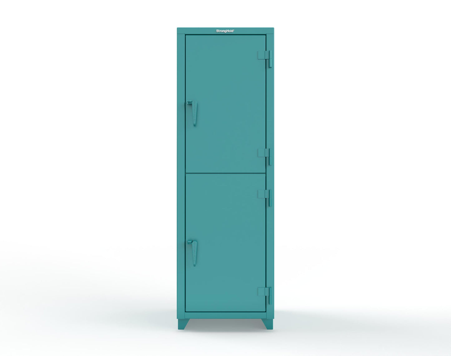 Extra Heavy Duty 14 GA Double-Tier Locker, 2 Compartments - 24 in. W x 24 in. D x 75 in. H - 26-2D-24-2T-L-5021