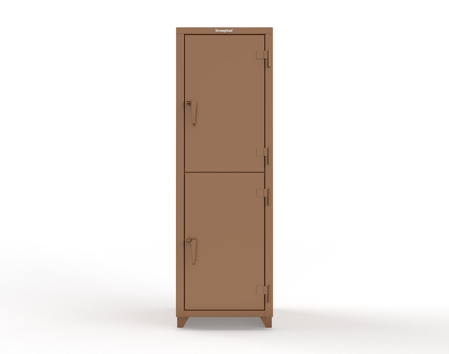 Extra Heavy Duty 14 GA Double-Tier Locker, 2 Compartments - 24 in. W x 24 in. D x 75 in. H - 26-2D-24-2T-L-8008