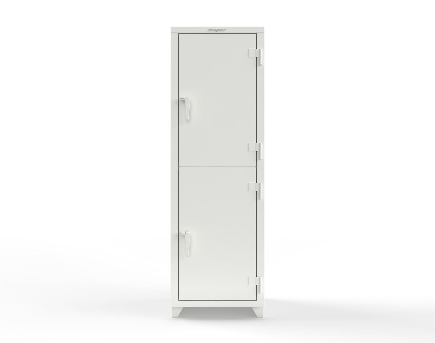 Extra Heavy Duty 14 GA Double-Tier Locker, 2 Compartments - 24 in. W x 24 in. D x 75 in. H - 26-2D-24-2T-L-9003
