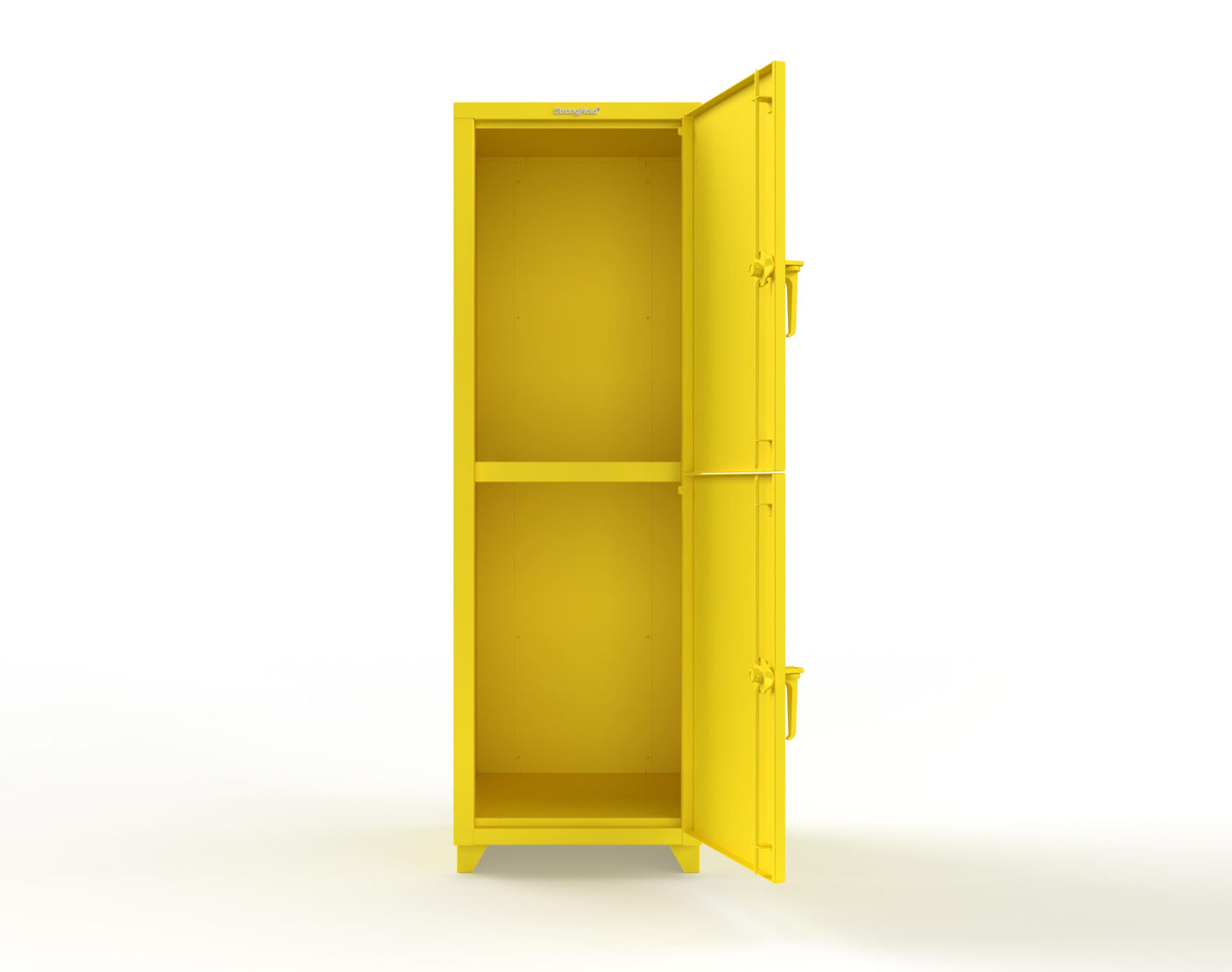 Extra Heavy Duty 14 GA Double-Tier Locker, 2 Compartments - 24 in. W x 24 in. D x 75 in. H - 26-2D-24-2T-L-1021