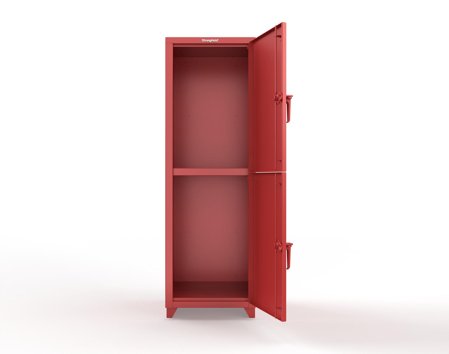 Extra Heavy Duty 14 GA Double-Tier Locker, 2 Compartments - 24 in. W x 24 in. D x 75 in. H - 26-2D-24-2T-L-3001
