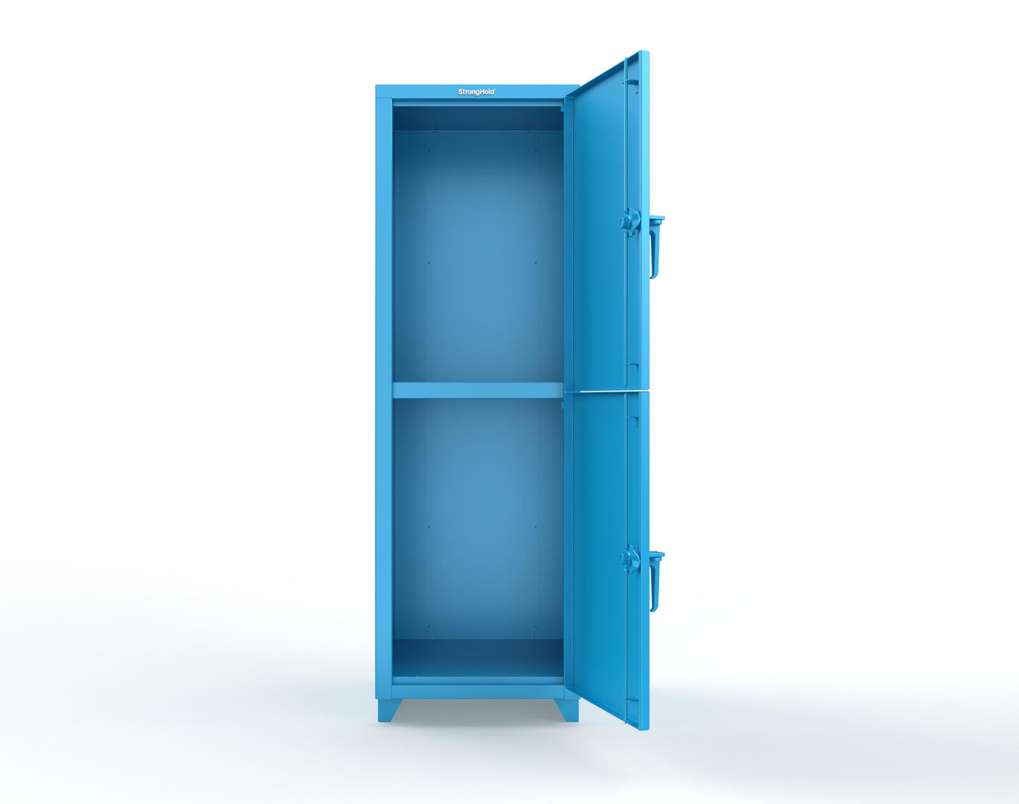 Extra Heavy Duty 14 GA Double-Tier Locker, 2 Compartments - 24 in. W x 24 in. D x 75 in. H - 26-2D-24-2T-L-5012