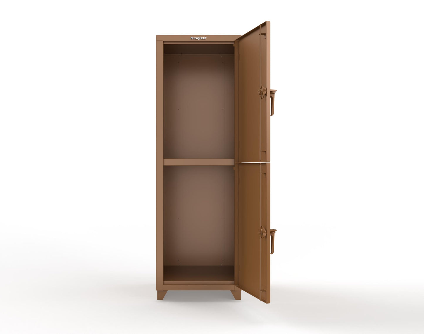 Extra Heavy Duty 14 GA Double-Tier Locker, 2 Compartments - 24 in. W x 24 in. D x 75 in. H - 26-2D-24-2T-L-8008