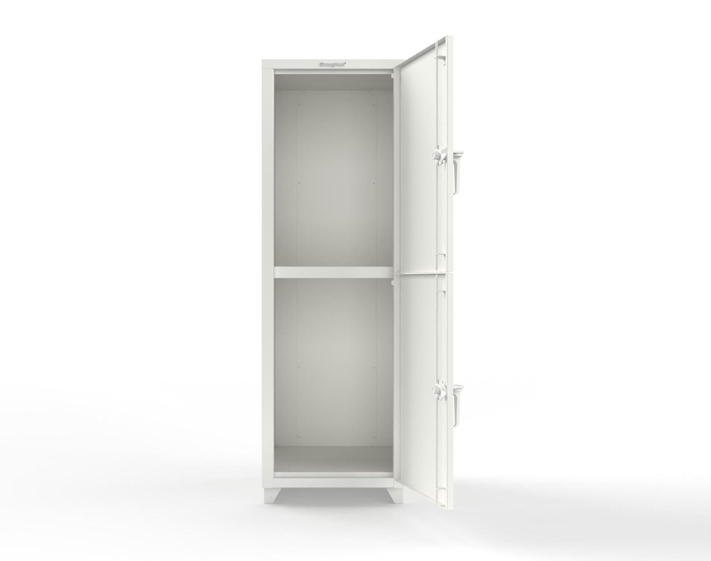 Extra Heavy Duty 14 GA Double-Tier Locker, 2 Compartments - 24 in. W x 24 in. D x 75 in. H - 26-2D-24-2T-L-9003