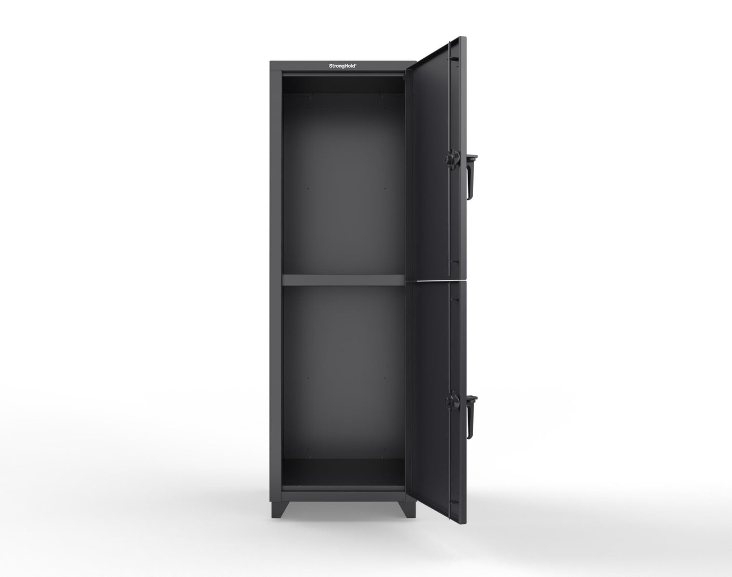 Extra Heavy Duty 14 GA Double-Tier Locker, 2 Compartments - 24 in. W x 24 in. D x 75 in. H - 26-2D-24-2T-L-9005