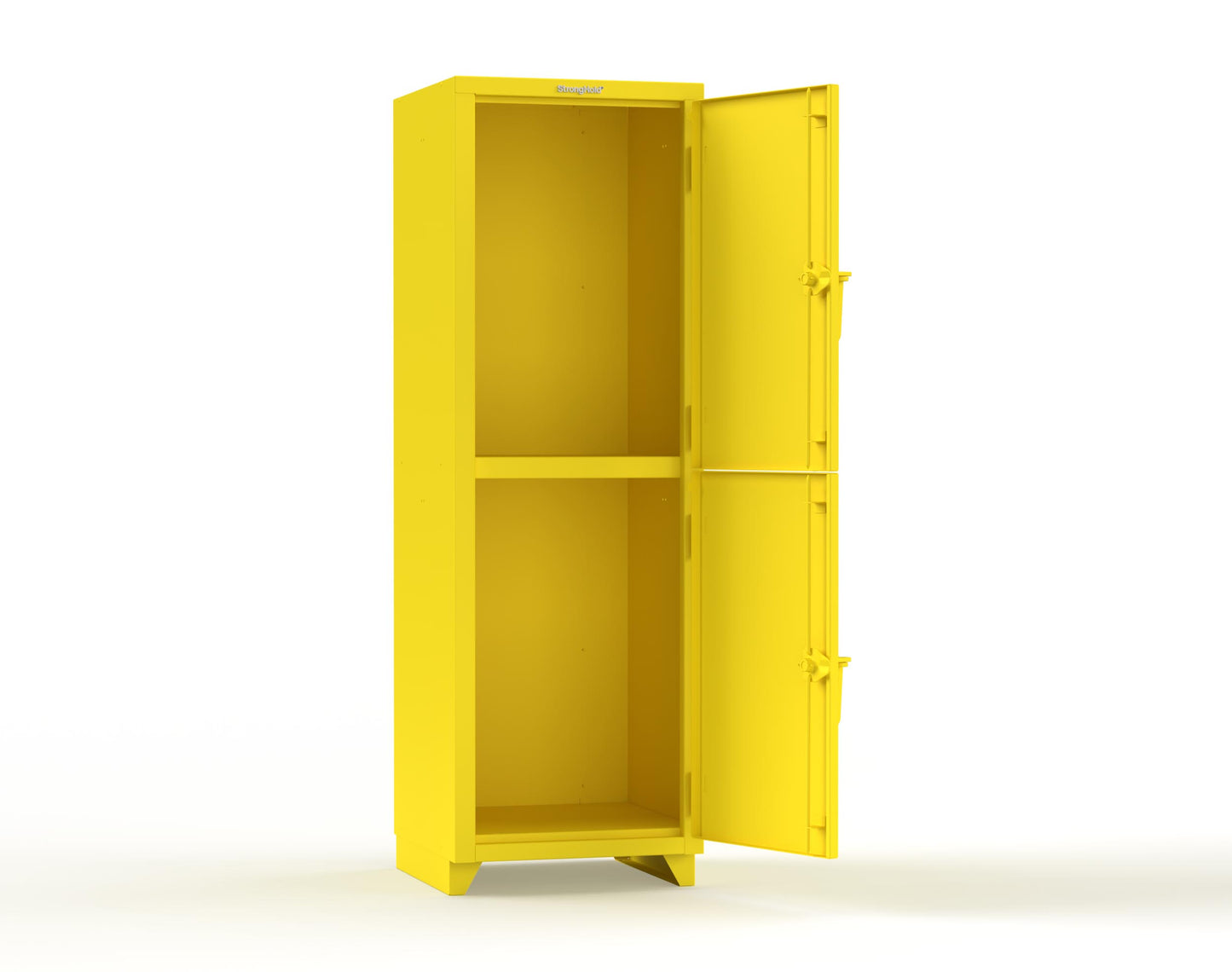 Extra Heavy Duty 14 GA Double-Tier Locker, 2 Compartments - 24 in. W x 24 in. D x 75 in. H - 26-2D-24-2T-L-1021