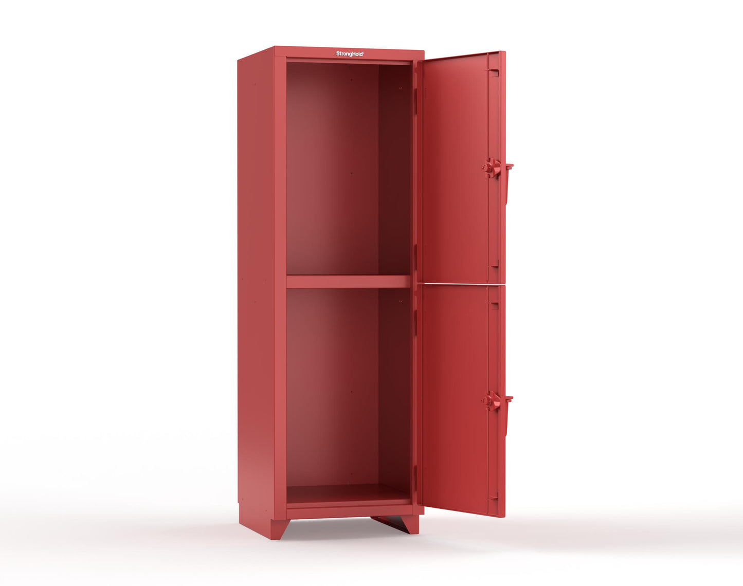Extra Heavy Duty 14 GA Double-Tier Locker, 2 Compartments - 24 in. W x 24 in. D x 75 in. H - 26-2D-24-2T-L-3001