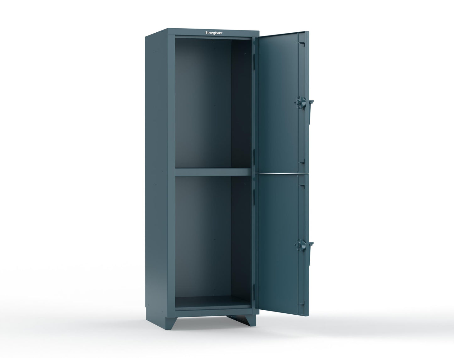 Extra Heavy Duty 14 GA Double-Tier Locker, 2 Compartments - 24 in. W x 24 in. D x 75 in. H - 26-2D-24-2T-L-5001