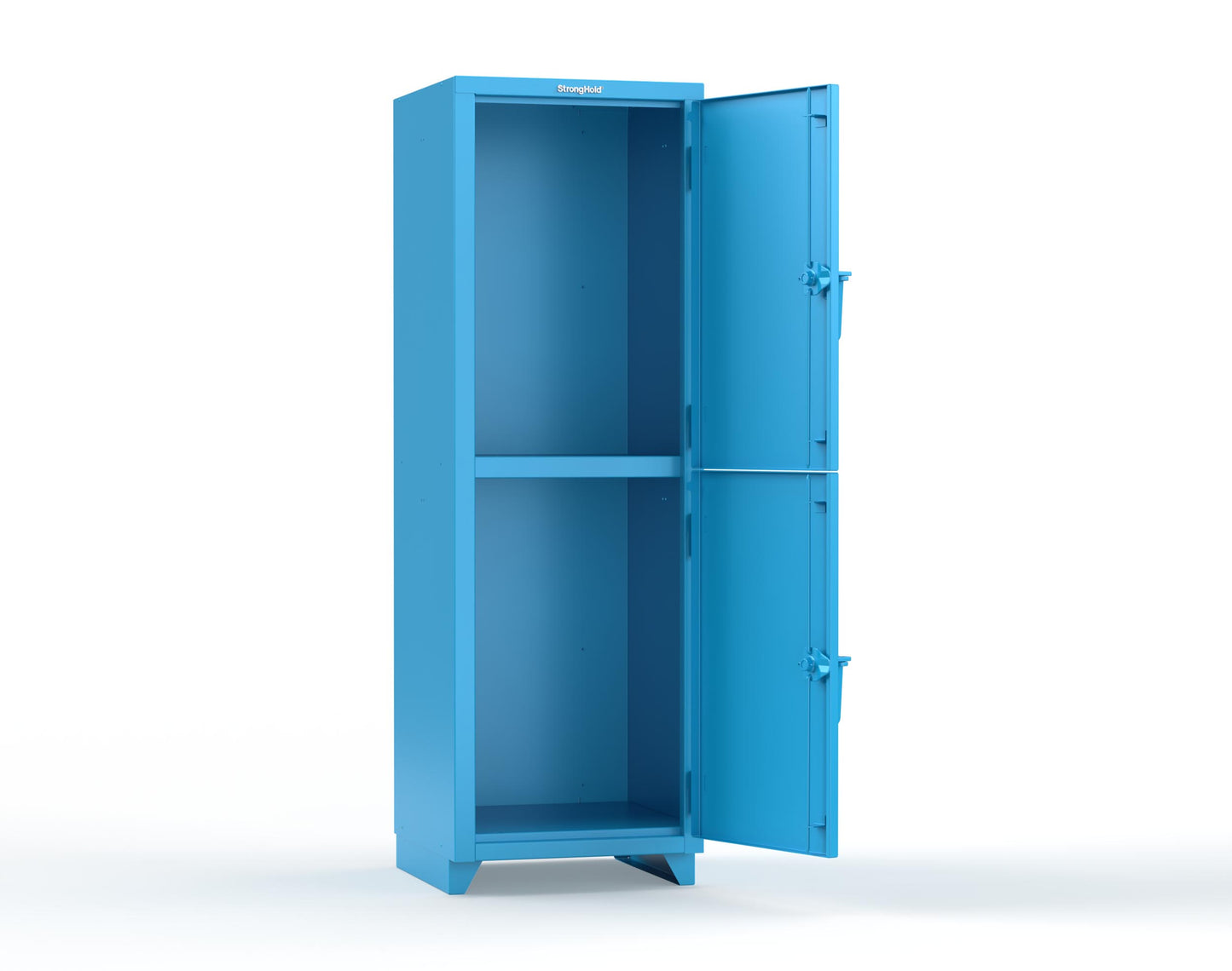 Extra Heavy Duty 14 GA Double-Tier Locker, 2 Compartments - 24 in. W x 24 in. D x 75 in. H - 26-2D-24-2T-L-5012