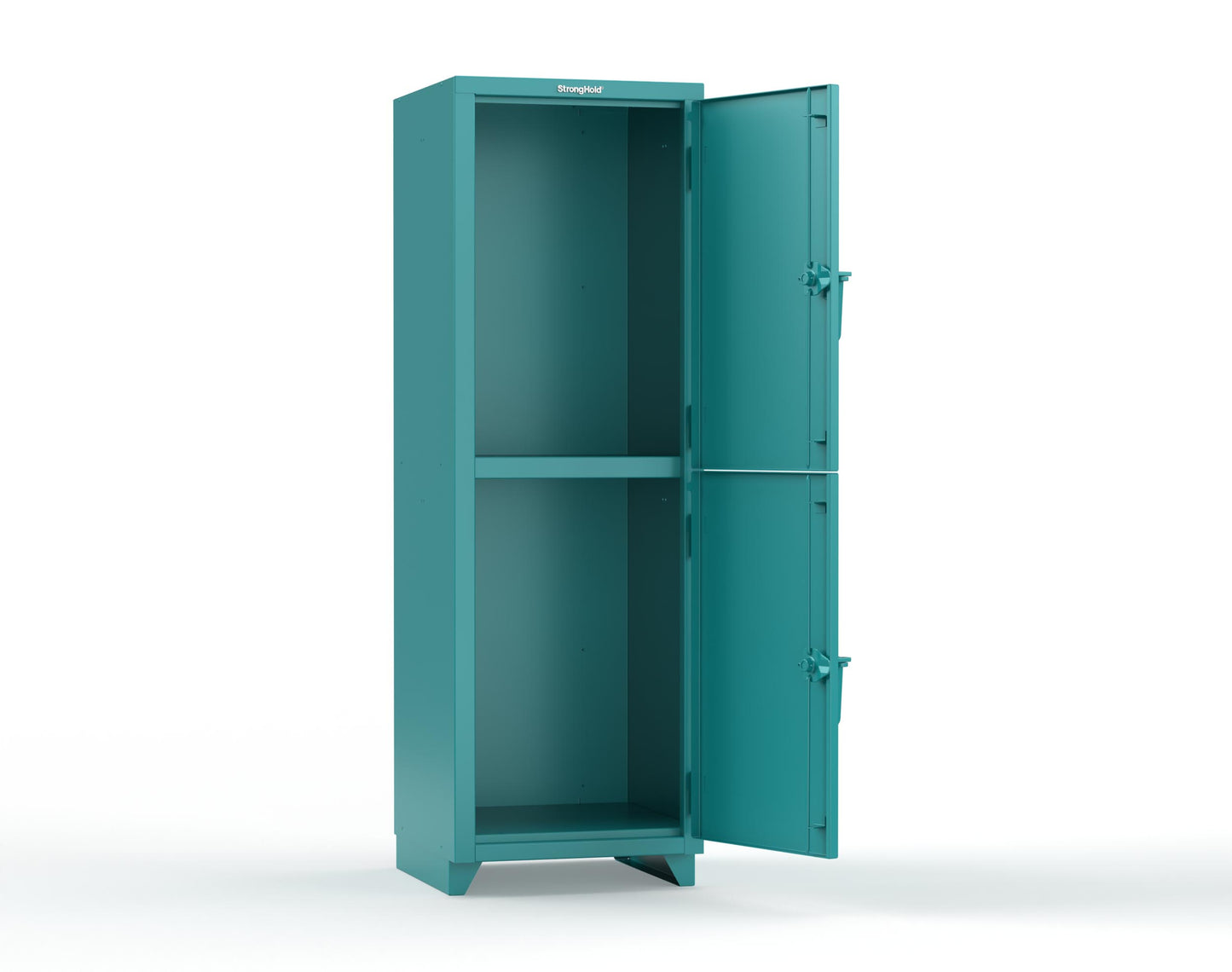 Extra Heavy Duty 14 GA Double-Tier Locker, 2 Compartments - 24 in. W x 24 in. D x 75 in. H - 26-2D-24-2T-L-5021