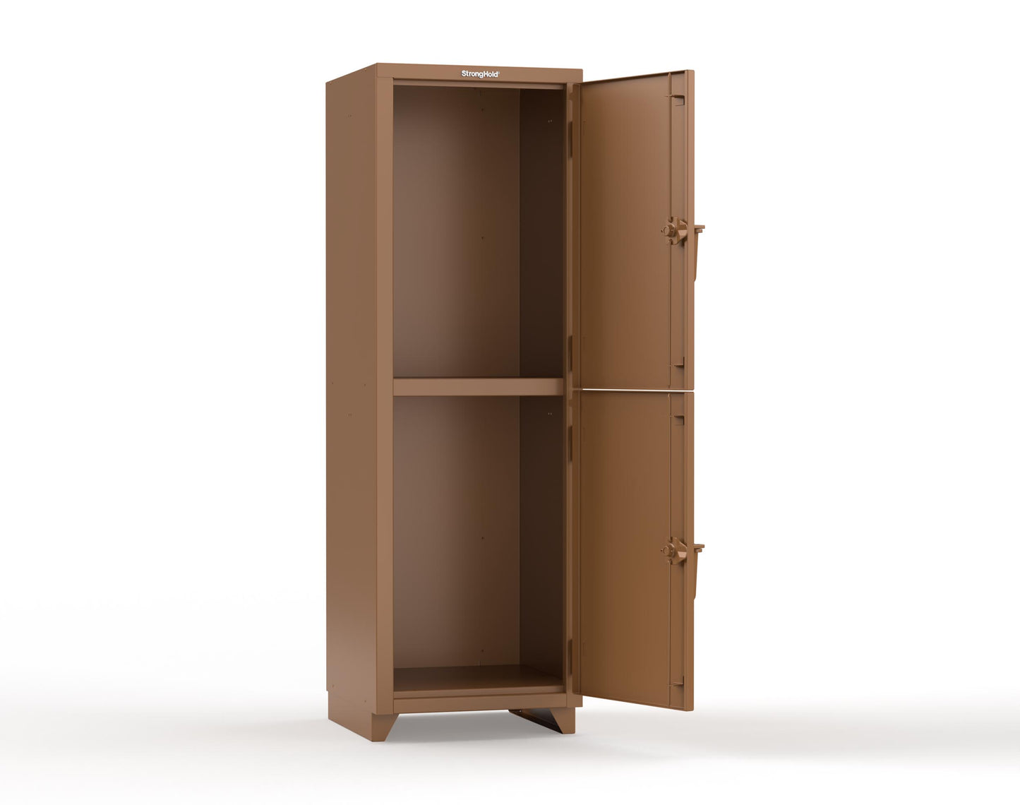Extra Heavy Duty 14 GA Double-Tier Locker, 2 Compartments - 24 in. W x 24 in. D x 75 in. H - 26-2D-24-2T-L-8008