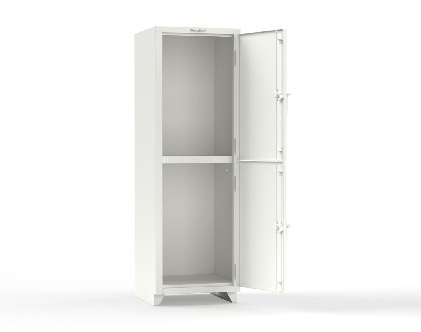 Extra Heavy Duty 14 GA Double-Tier Locker, 2 Compartments - 24 in. W x 24 in. D x 75 in. H - 26-2D-24-2T-L-9003