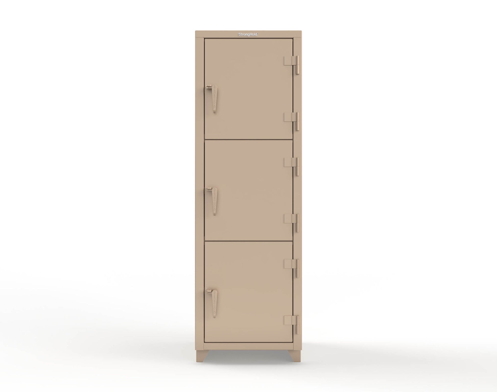 Extra Heavy Duty 14 GA Triple-Tier Locker, 3 Compartments - 24 in. W x 24 in. D x 75 in. H - 26-3D-24-3T-L-1019