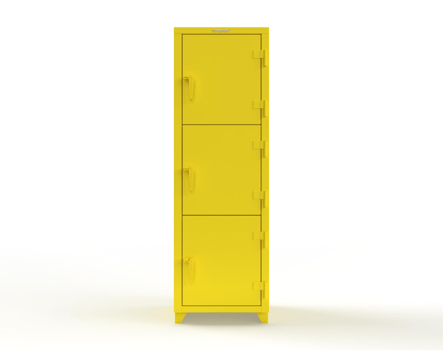 Extra Heavy Duty 14 GA Triple-Tier Locker, 3 Compartments - 24 in. W x 24 in. D x 75 in. H - 26-3D-24-3T-L-1021