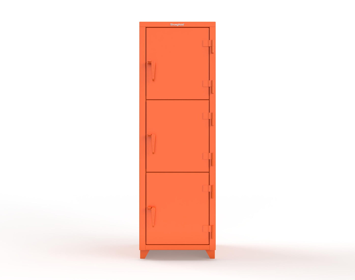 Extra Heavy Duty 14 GA Triple-Tier Locker, 3 Compartments - 24 in. W x 24 in. D x 75 in. H - 26-3D-24-3T-L-2009
