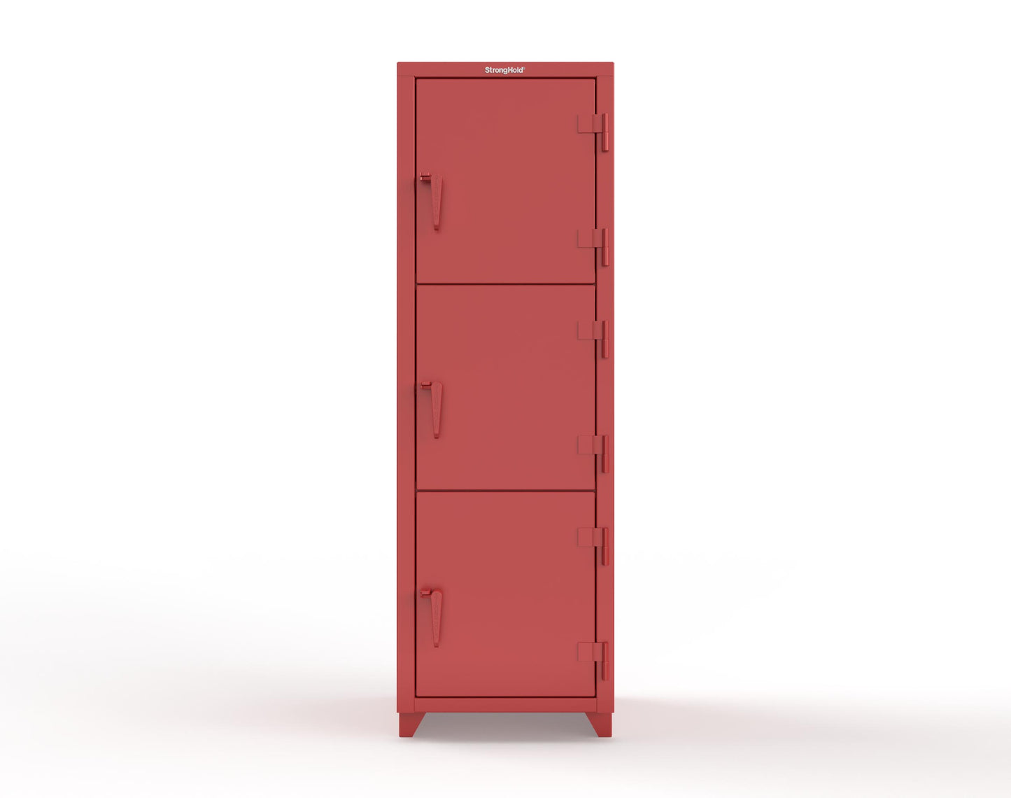Extra Heavy Duty 14 GA Triple-Tier Locker, 3 Compartments - 24 in. W x 24 in. D x 75 in. H - 26-3D-24-3T-L-3001