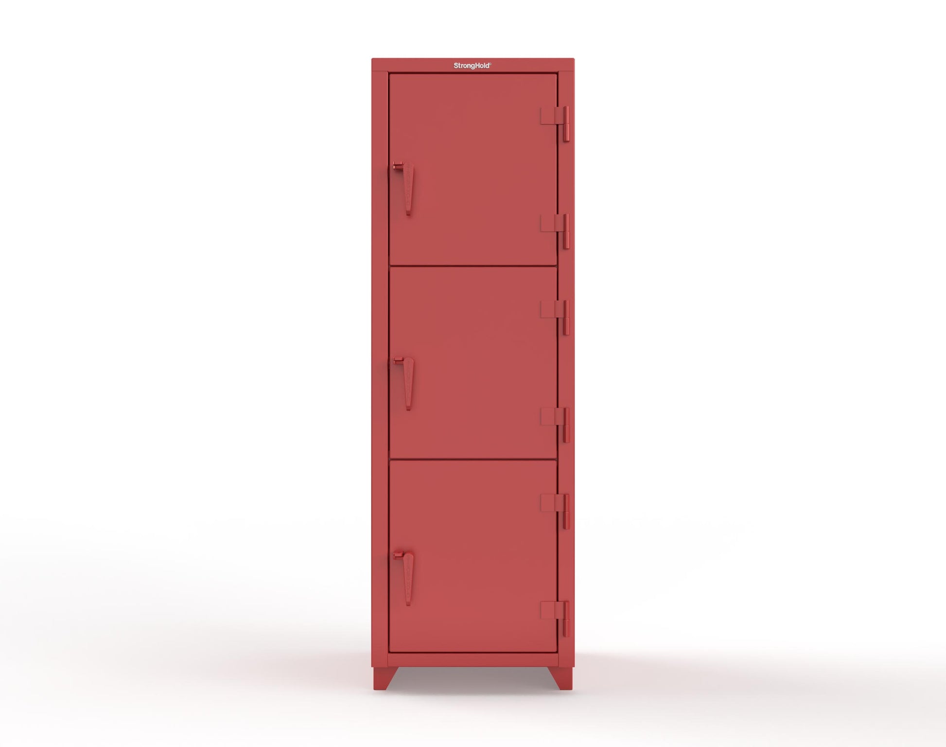 Extra Heavy Duty 14 GA Triple-Tier Locker, 3 Compartments - 24 in. W x 24 in. D x 75 in. H - 26-3D-24-3T-L-3001