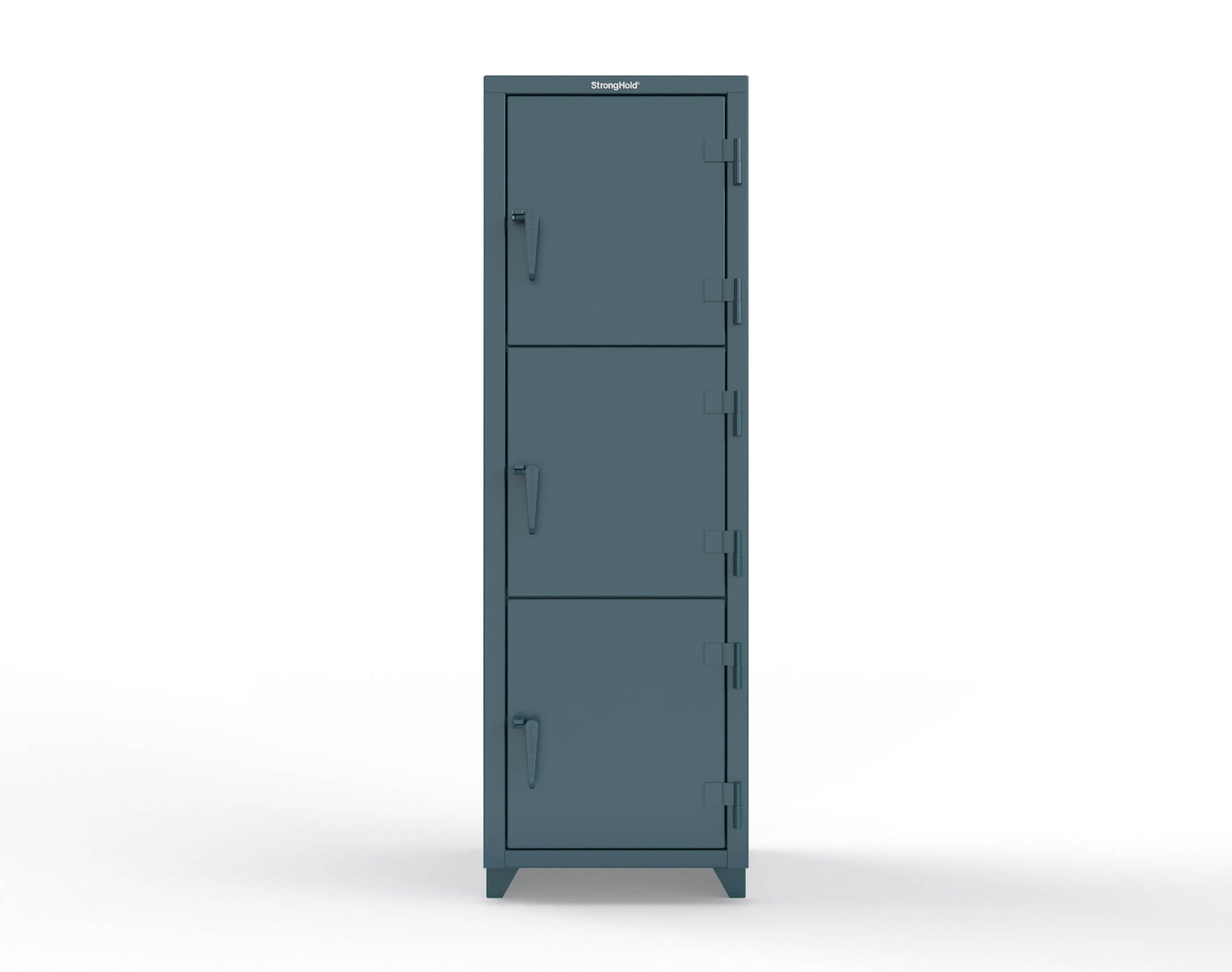 Extra Heavy Duty 14 GA Triple-Tier Locker, 3 Compartments - 24 in. W x 24 in. D x 75 in. H - 26-3D-24-3T-L-5001