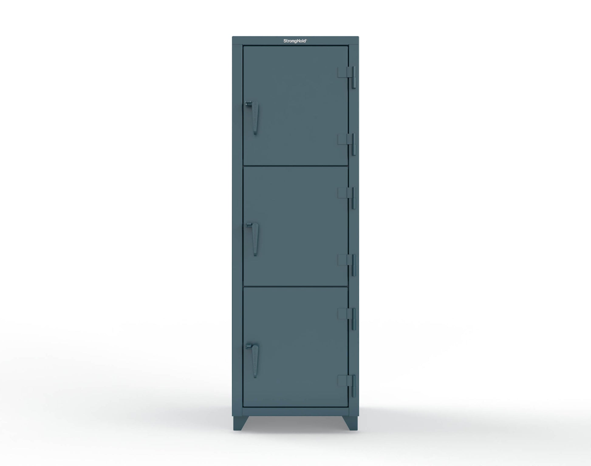 Extra Heavy Duty 14 GA Triple-Tier Locker, 3 Compartments - 24 in. W x 24 in. D x 75 in. H - 26-3D-24-3T-L-5001