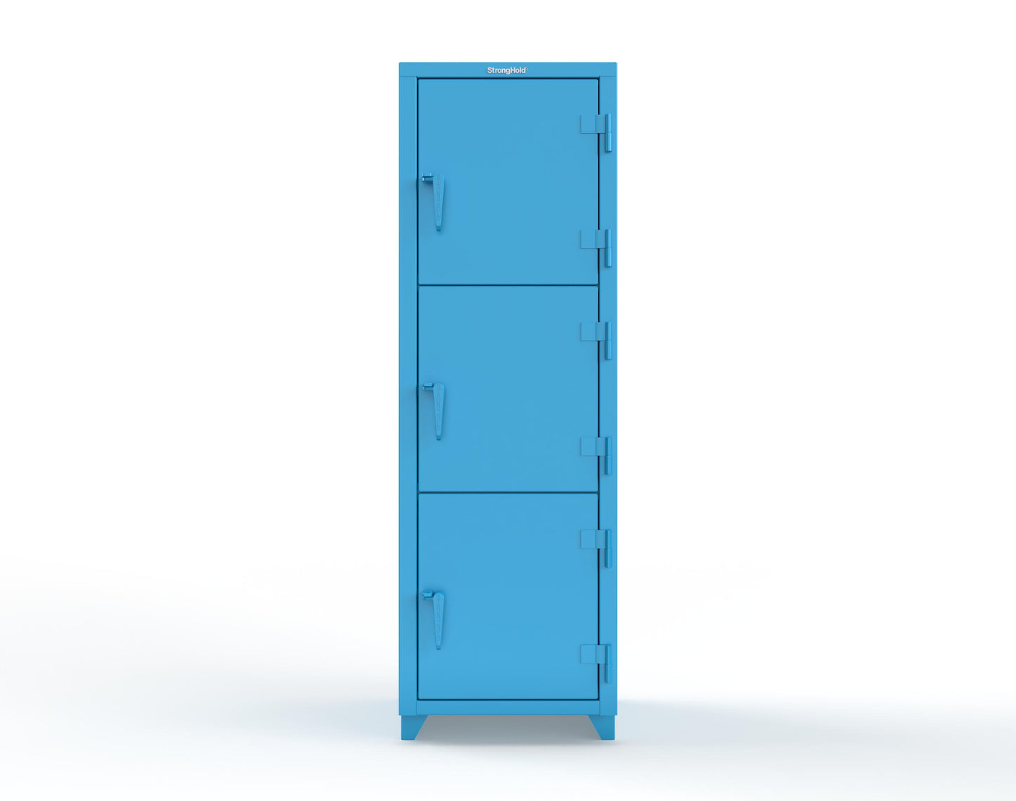 Extra Heavy Duty 14 GA Triple-Tier Locker, 3 Compartments - 24 in. W x 24 in. D x 75 in. H - 26-3D-24-3T-L-5012