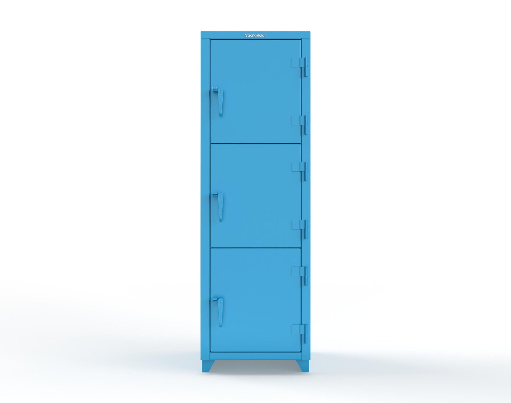 Extra Heavy Duty 14 GA Triple-Tier Locker, 3 Compartments - 24 in. W x 24 in. D x 75 in. H - 26-3D-24-3T-L-5012