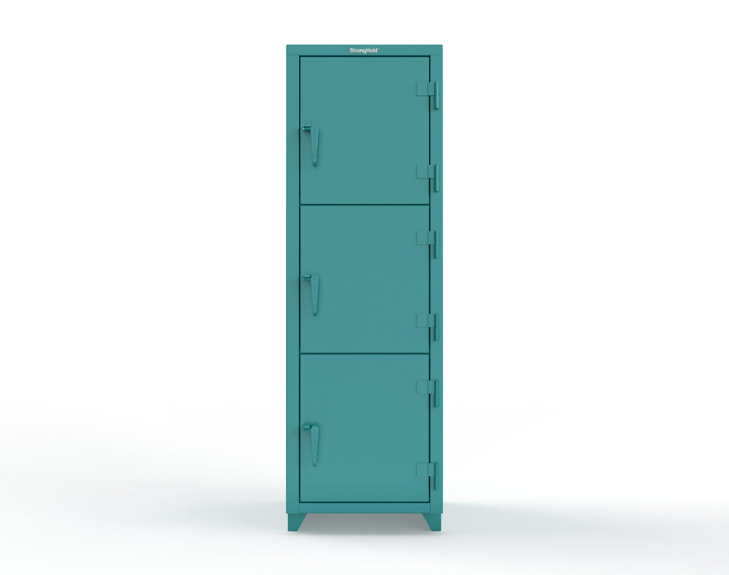Extra Heavy Duty 14 GA Triple-Tier Locker, 3 Compartments - 24 in. W x 24 in. D x 75 in. H - 26-3D-24-3T-L-5021