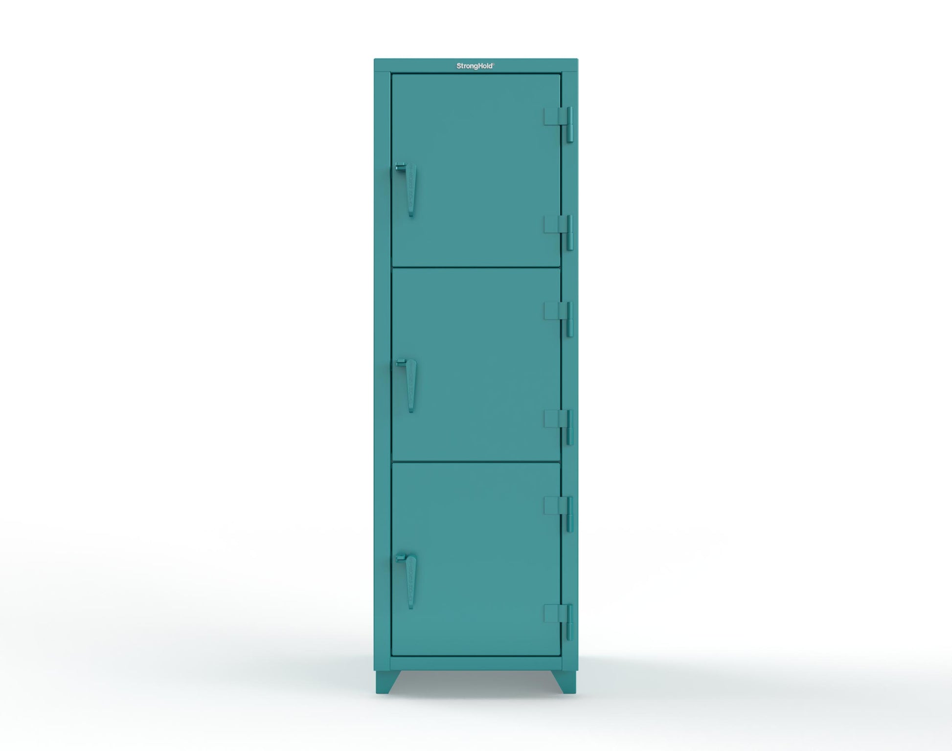 Extra Heavy Duty 14 GA Triple-Tier Locker, 3 Compartments - 24 in. W x 24 in. D x 75 in. H - 26-3D-24-3T-L-5021
