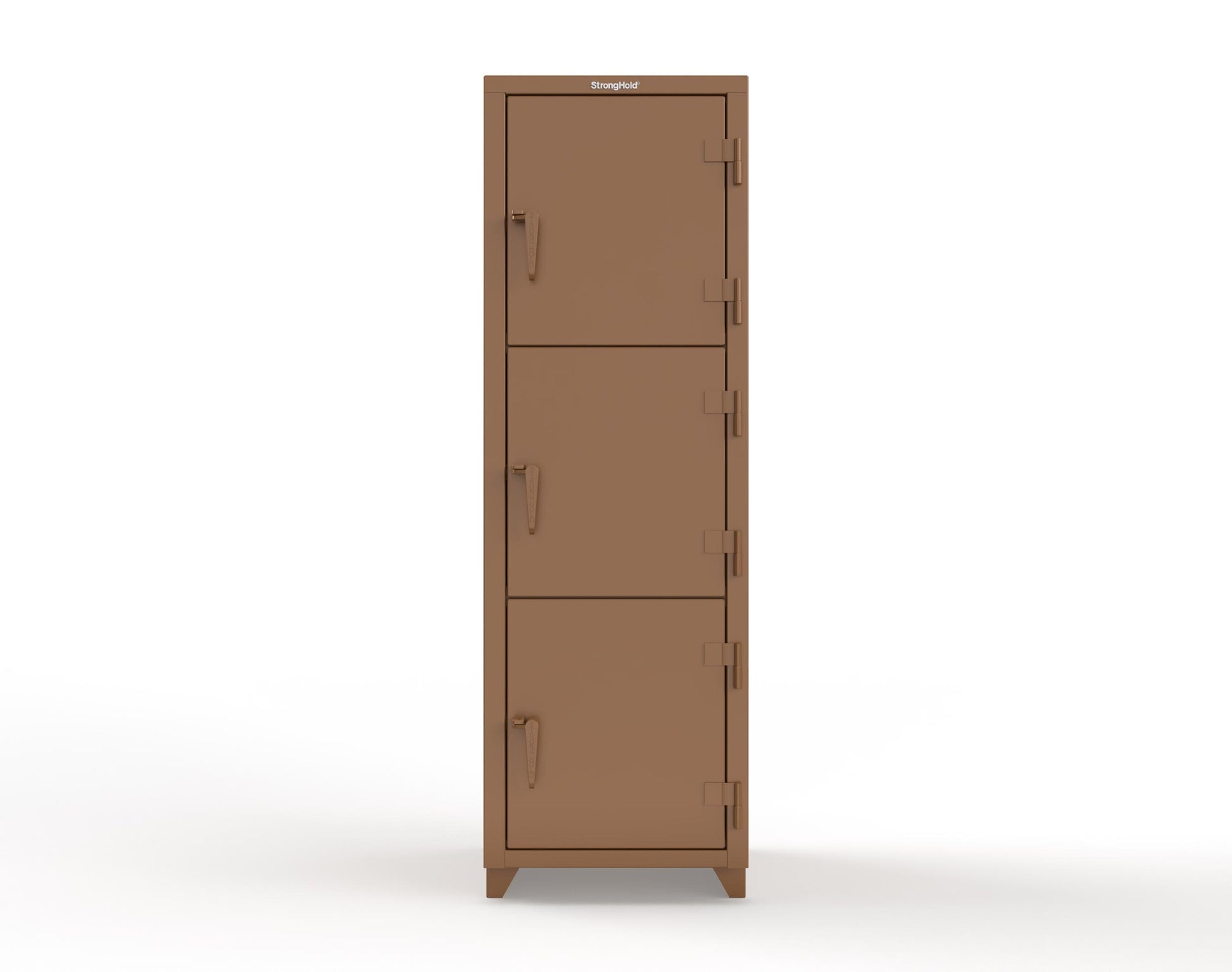Extra Heavy Duty 14 GA Triple-Tier Locker, 3 Compartments - 24 in. W x 24 in. D x 75 in. H - 26-3D-24-3T-L-8008