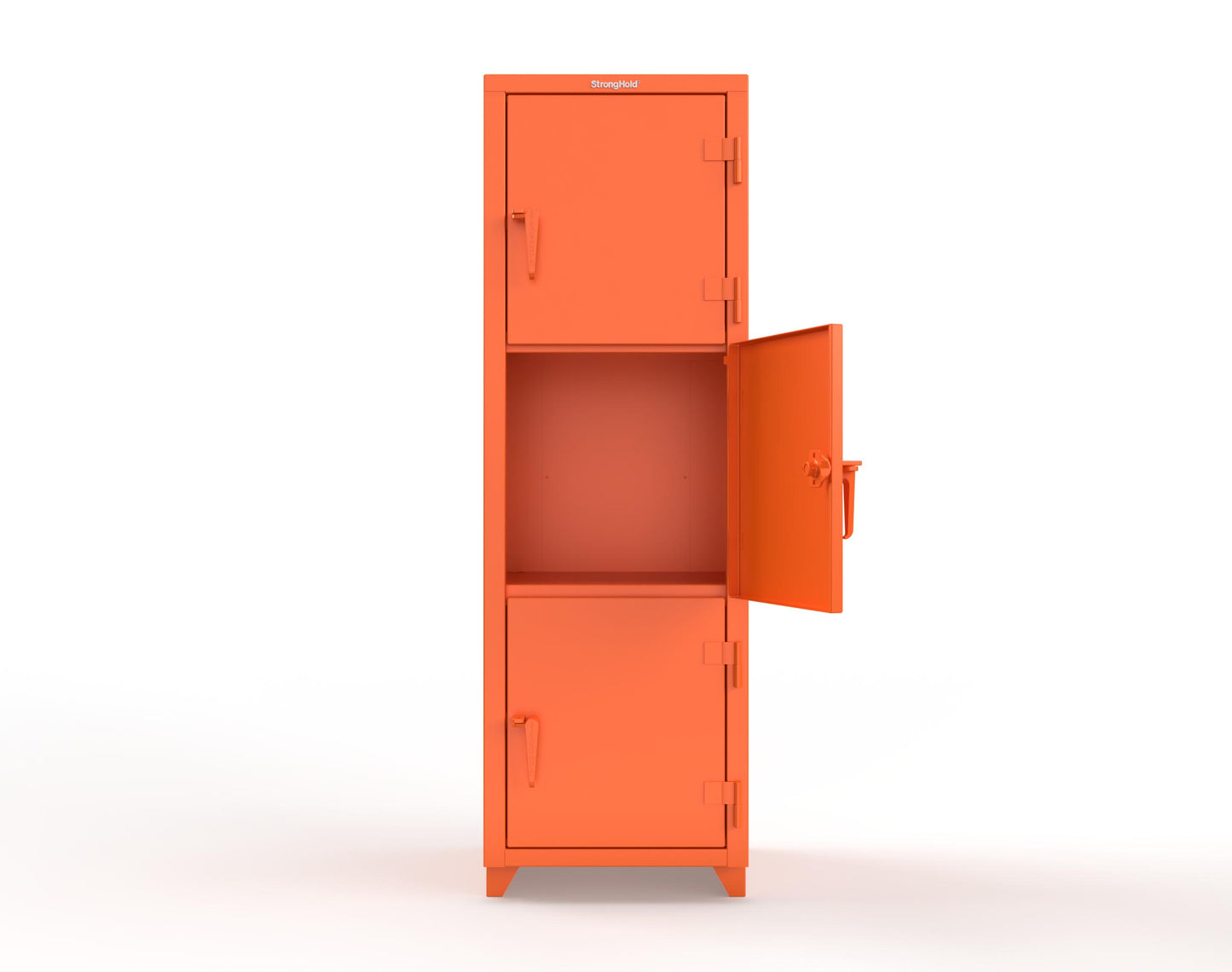 Extra Heavy Duty 14 GA Triple-Tier Locker, 3 Compartments - 24 in. W x 24 in. D x 75 in. H - 26-3D-24-3T-L-2009
