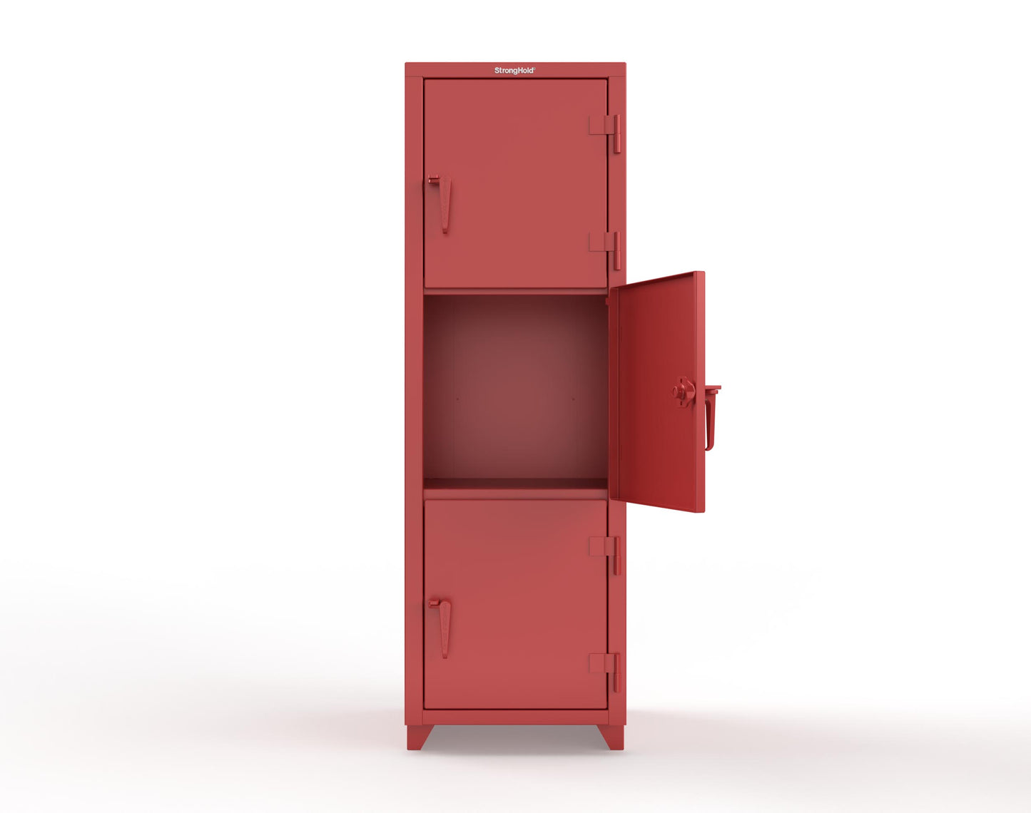 Extra Heavy Duty 14 GA Triple-Tier Locker, 3 Compartments - 24 in. W x 24 in. D x 75 in. H - 26-3D-24-3T-L-3001