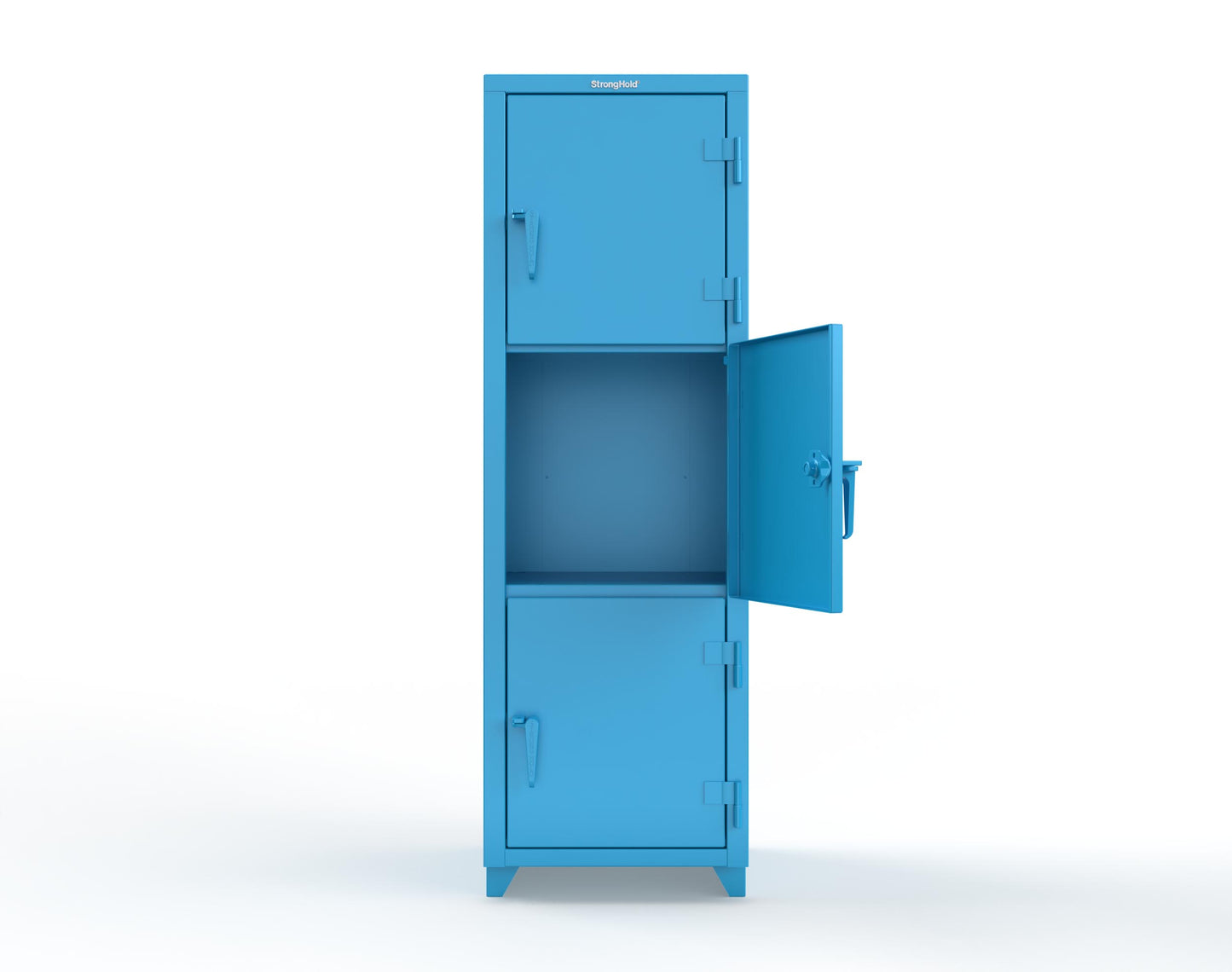 Extra Heavy Duty 14 GA Triple-Tier Locker, 3 Compartments - 24 in. W x 24 in. D x 75 in. H - 26-3D-24-3T-L-5012