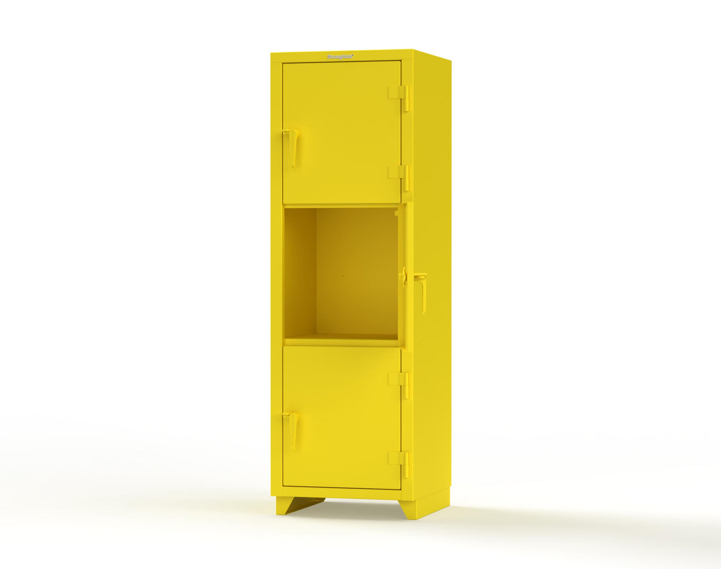 Extra Heavy Duty 14 GA Triple-Tier Locker, 3 Compartments - 24 in. W x 24 in. D x 75 in. H - 26-3D-24-3T-L-1021