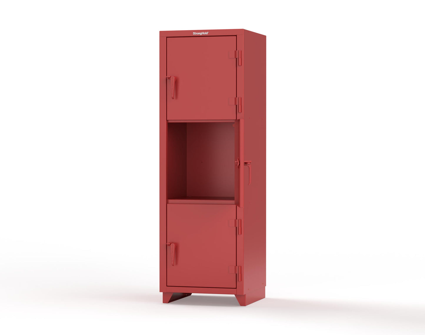 Extra Heavy Duty 14 GA Triple-Tier Locker, 3 Compartments - 24 in. W x 24 in. D x 75 in. H - 26-3D-24-3T-L-3001