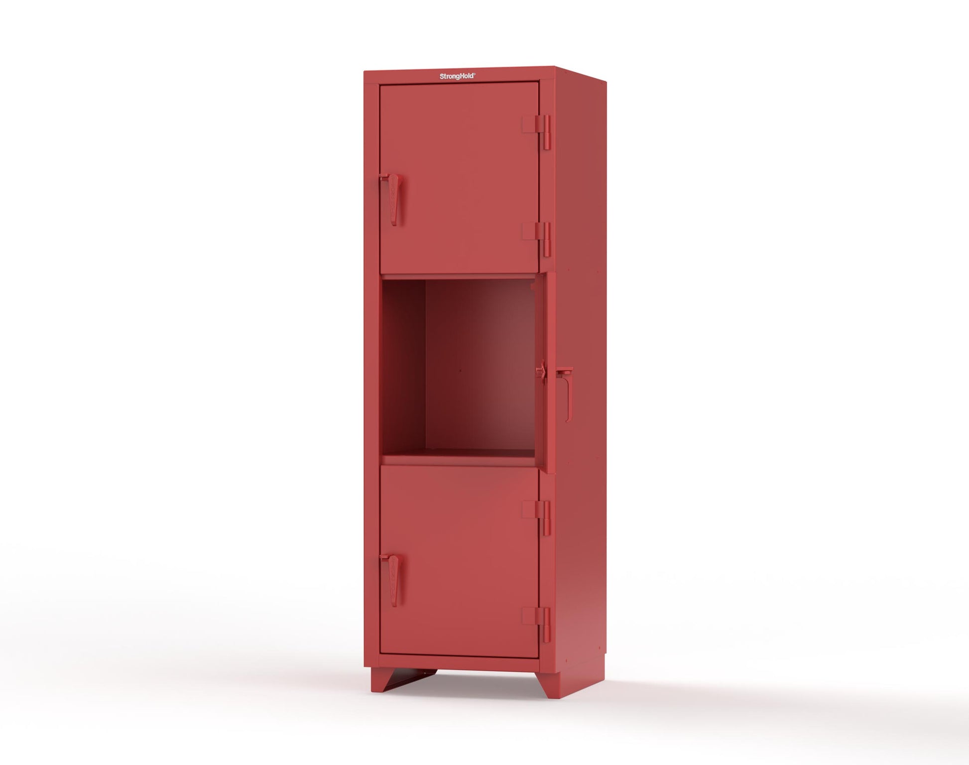 Extra Heavy Duty 14 GA Triple-Tier Locker, 3 Compartments - 24 in. W x 24 in. D x 75 in. H - 26-3D-24-3T-L-3001