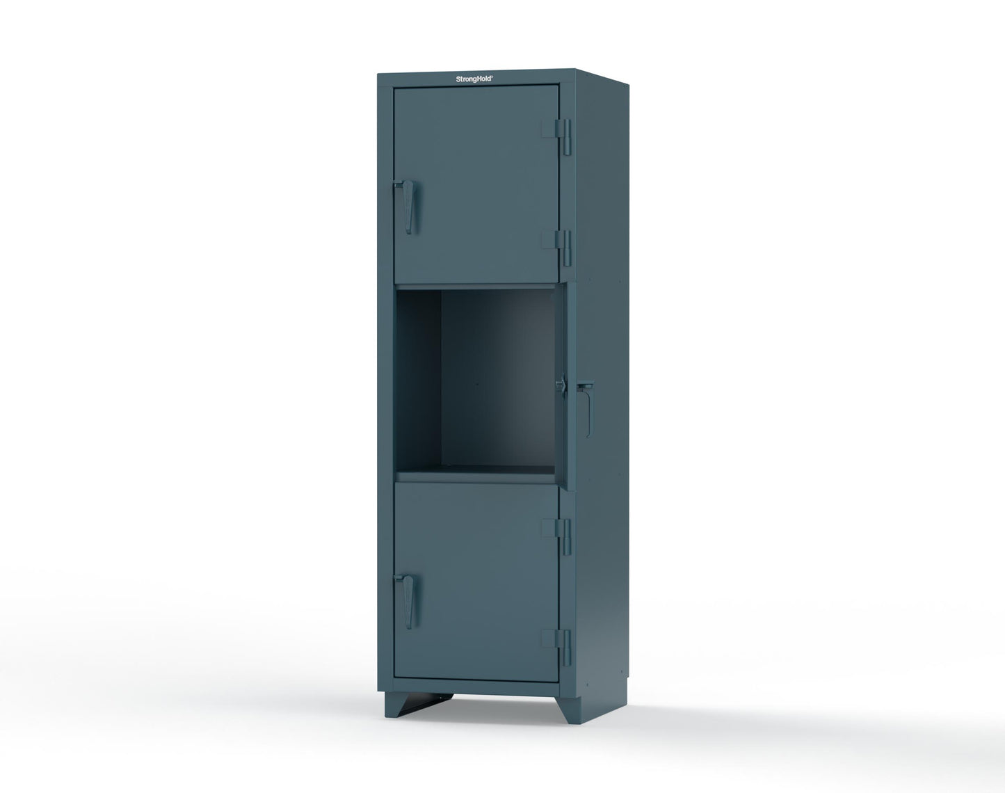 Extra Heavy Duty 14 GA Triple-Tier Locker, 3 Compartments - 24 in. W x 24 in. D x 75 in. H - 26-3D-24-3T-L-5001