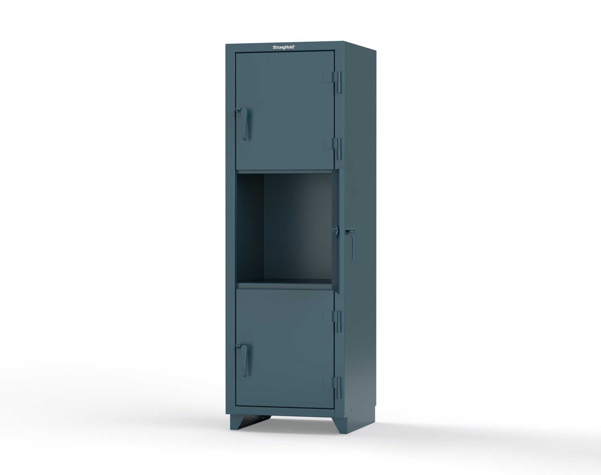 Extra Heavy Duty 14 GA Triple-Tier Locker, 3 Compartments - 24 in. W x 24 in. D x 75 in. H - 26-3D-24-3T-L-5001