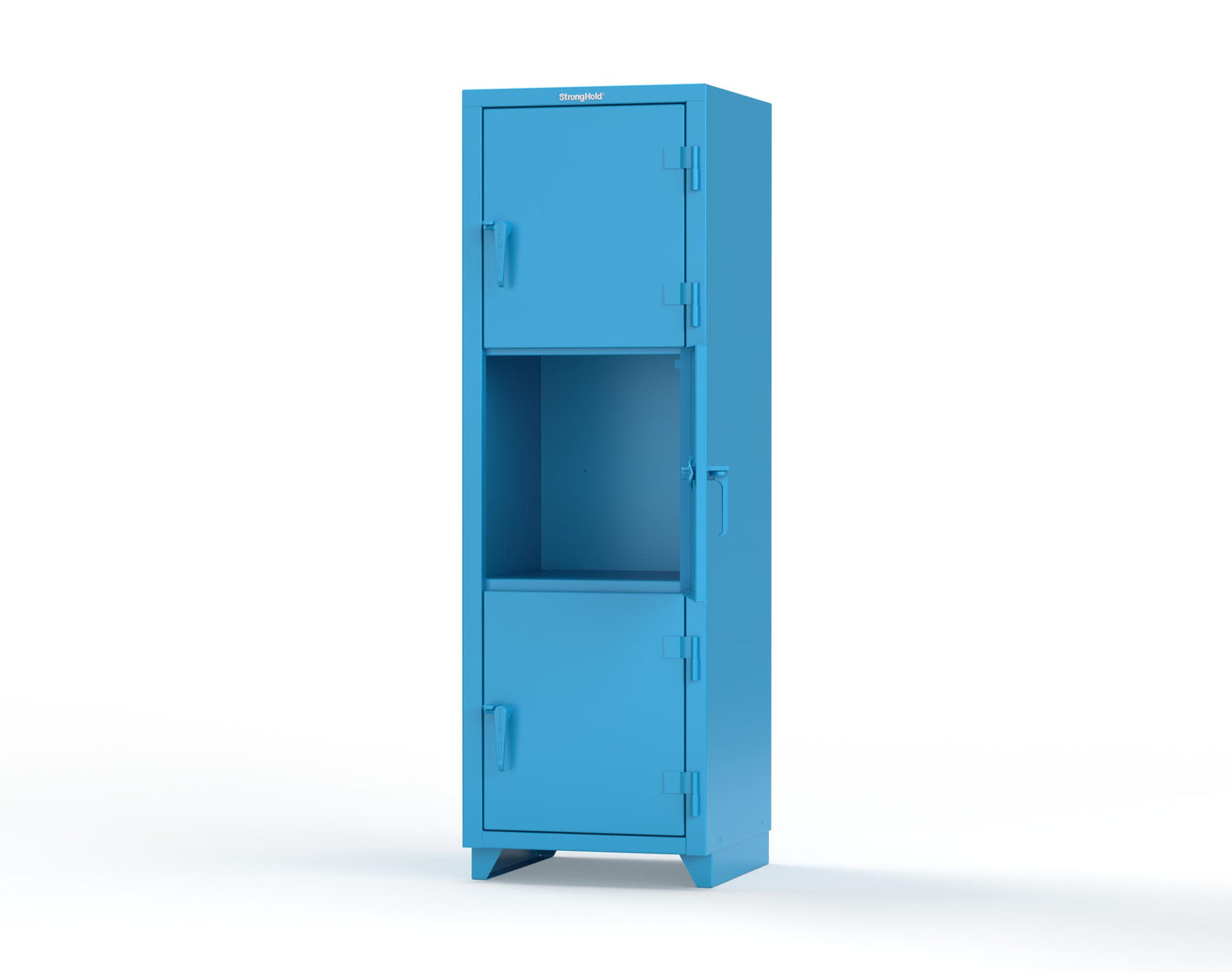Extra Heavy Duty 14 GA Triple-Tier Locker, 3 Compartments - 24 in. W x 24 in. D x 75 in. H - 26-3D-24-3T-L-5012