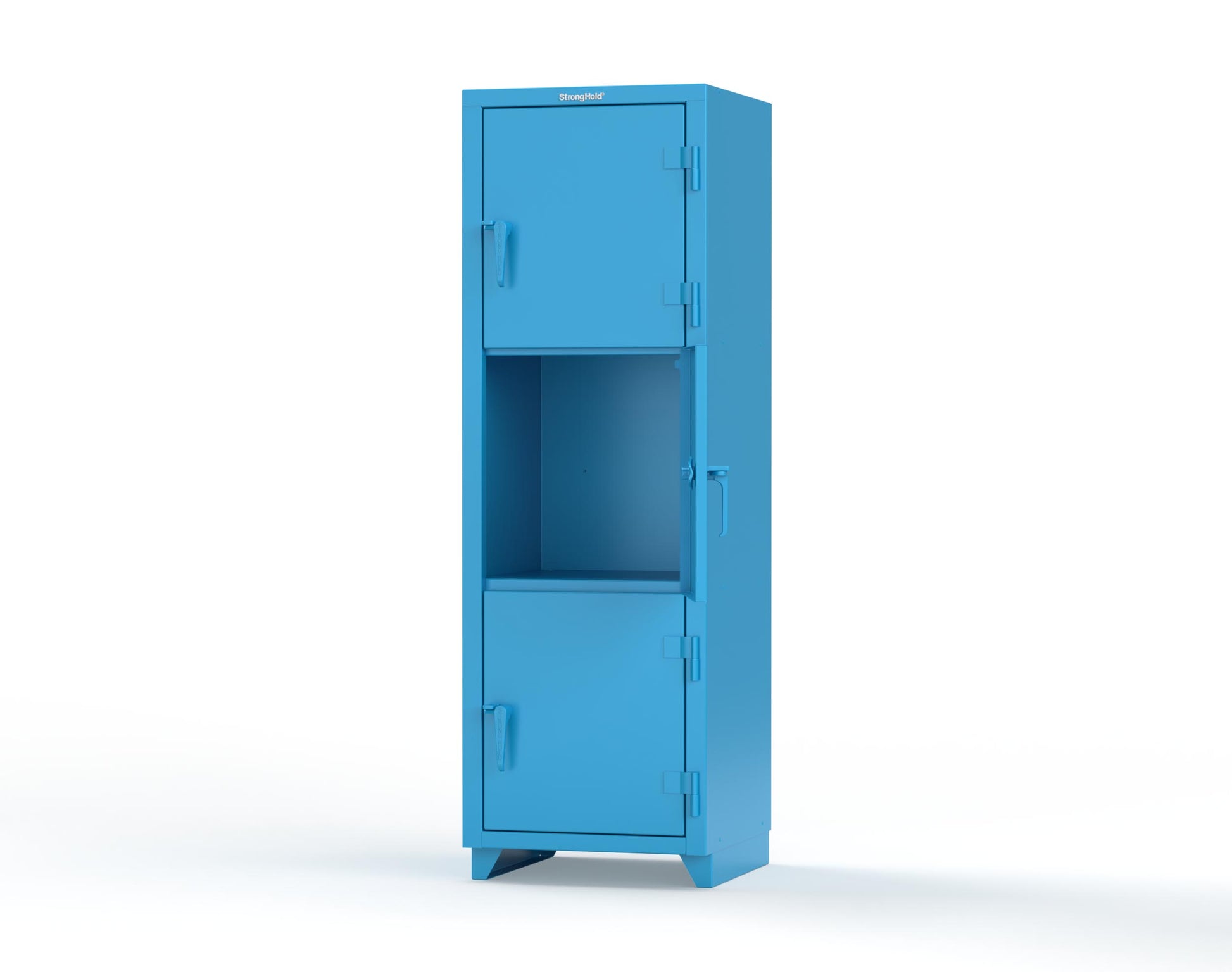 Extra Heavy Duty 14 GA Triple-Tier Locker, 3 Compartments - 24 in. W x 24 in. D x 75 in. H - 26-3D-24-3T-L-5012